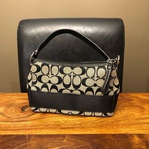Coach Signature Stripe Top Handle Small Handbag